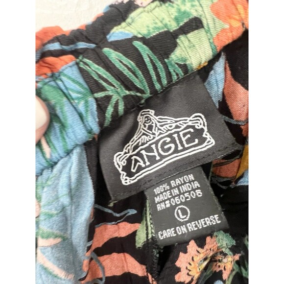 Angie Women’s Lightweight Wide Leg Floral Boho Pull On Large Slit Tropical - Picture 7 of 9